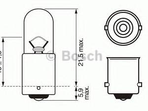 ЛАМПА T4W 12V W-V BOSCH 1987302207 на CHRYSLER GRAND VOYAGER IV (RG, RS)