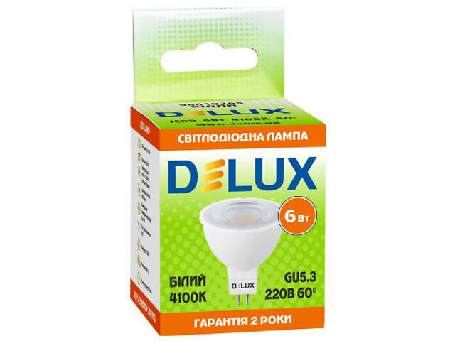 Лампочка Delux JCDR 6Вт 4100K 220В GU5.3 (90019265) - Фото 2