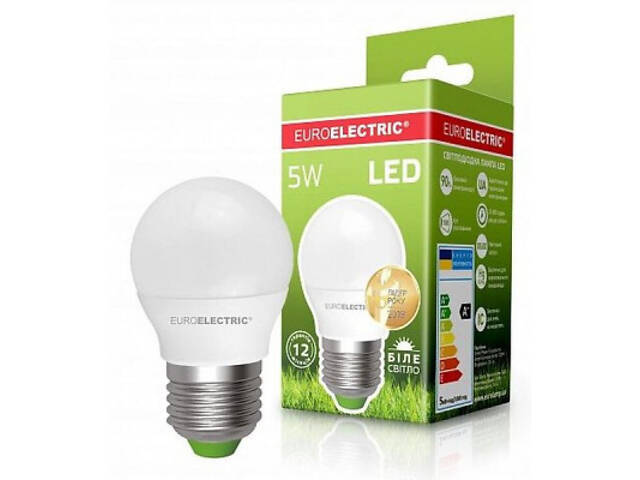 Лампочка EUROELECTRIC LED G45 5W E27 4000K 220V (LED-G45-05274(EE)) - Фото 2