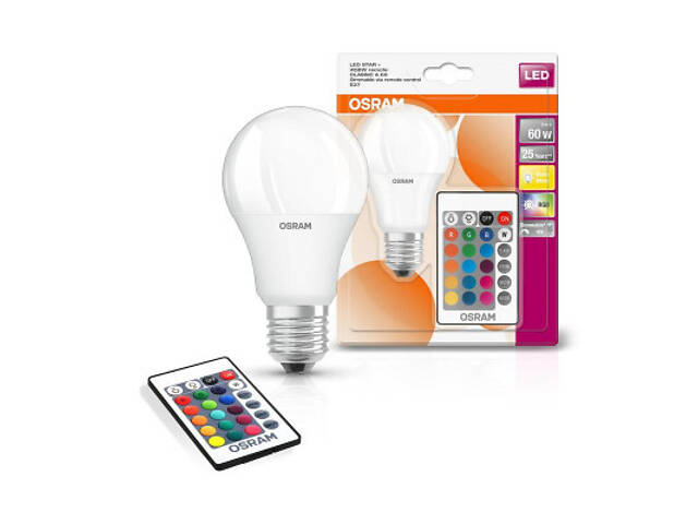Лампочка Osram LED A60 9W 806Lm 2700К+RGB E27 (4058075430754) - Фото 3