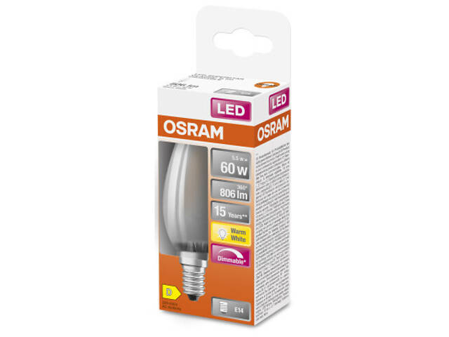 Лампочка Osram LED CL B60 DIM 6,5W/827 230V GL FR E14 (4058075434486) - Фото 3