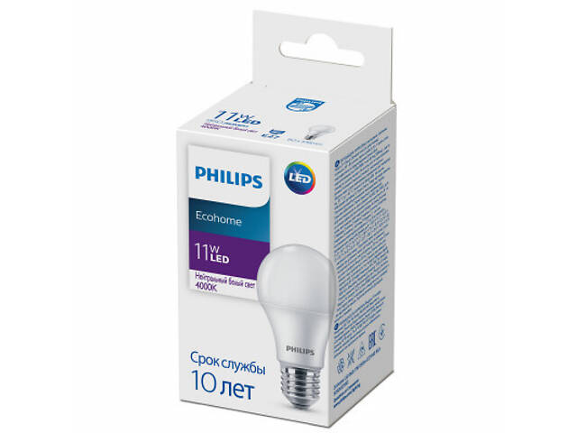 Лампочка Philips Ecohome LED Bulb 11W 950lm E27 840 RCA (929002299317) - Фото 2