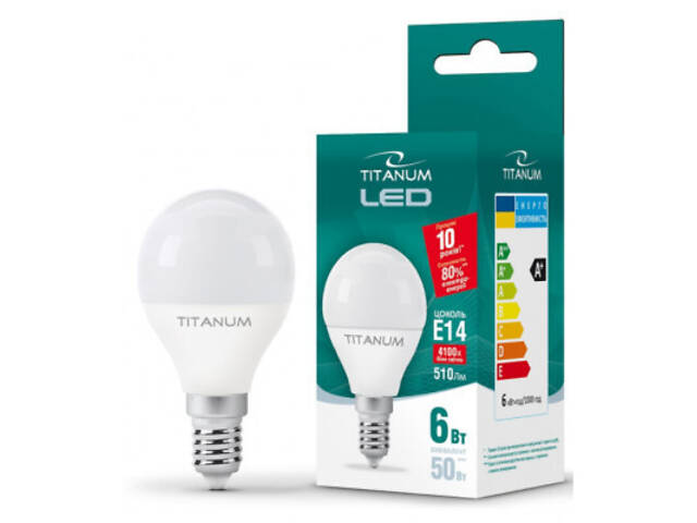 Лампочка TITANUM G45 6W E14 4100K 220V (TLG4506144) - Фото 2