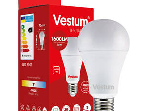 Лампочка Vestum A70 18W 4100K 220V E27 (1-VS-1111)