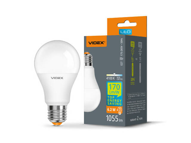 Лампочка Videx LED A60h 6.2W E27 4100K (VL-A60h-62274) - Фото 3