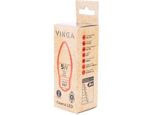 Лампочка Vinga VL-C37E27-53L - Фото 4