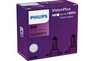 Лампы галогенные Philips H4 Vision Plus +60% H4 12В 60/55 Вт