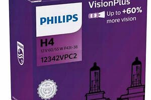 Лампы галогенные Philips H4 Vision Plus +60% H4 12В 60/55 Вт