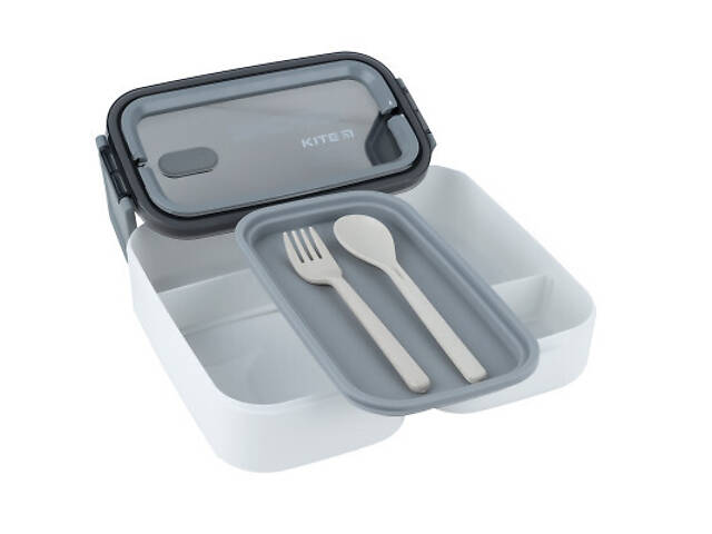 Дитячий ланч-бокс Kite подвійний з наповненням 1400 мл, білий (K23-183-1) - Фото 3