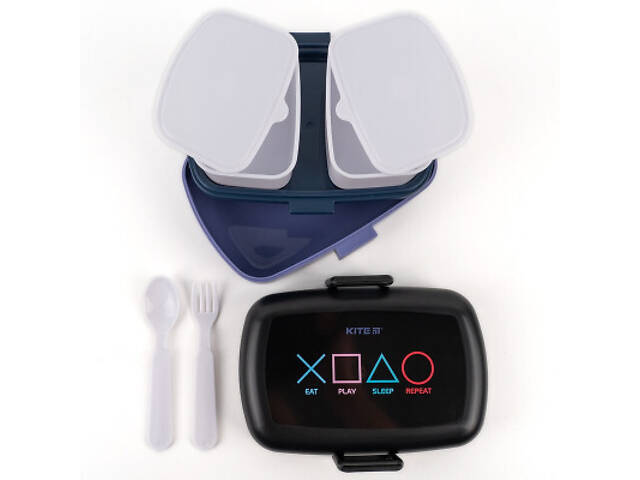 Дитячий ланч-бокс Kite з наповненням 1150 мл, чорний (K23-180-3) - Фото 6