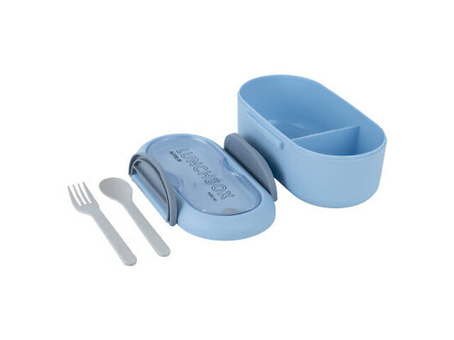 Дитячий ланч-бокс Kite з роздільником 1000 мл, блакитний (K23-185-2) - Фото 3