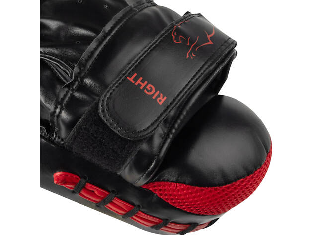 Лапи боксерські PowerPlay 3041 Чорно-Червоні PU [пара] - Фото 6