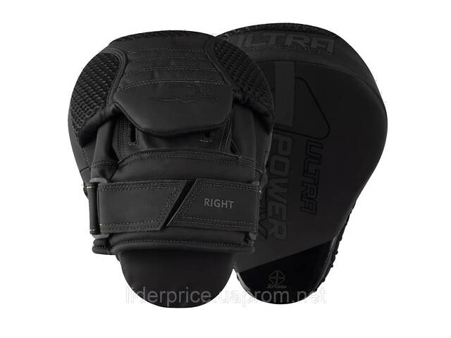 Лапи боксерські PowerPlay 3044 Pro Carbon Ultra Series Чорні PU [пара], Оригінал! - Фото 1