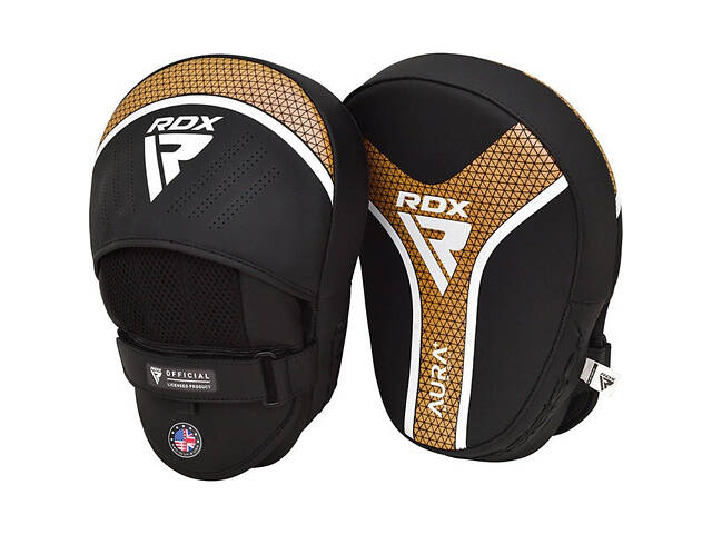 Лапи боксерські RDX FOCUS PAD AURA PLUS T-17 Black Golden - Фото 1