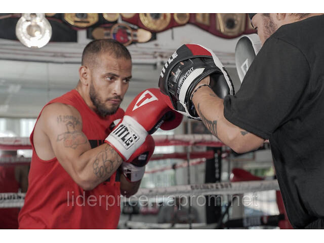 Лапи боксерські TITLE Boxing Aerovent Excel Incredi-Mitts 2.0 Black/Red/White, Оригінал! - Фото 7