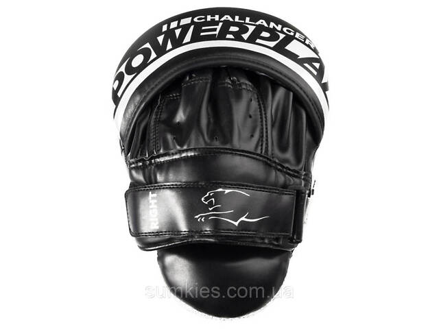 Лапи боксерські PowerPlay 3041 Challanger Чорно-Біліі PU [пара] - Фото 6