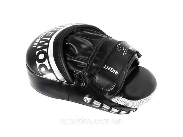 Лапи боксерські PowerPlay 3041 Challanger Чорно-Біліі PU [пара] - Фото 8