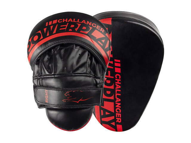 Лапи боксерські PowerPlay 3041 Чорно-Червоні PU [пара] - Фото 1