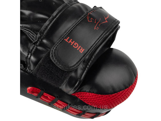 Лапи боксерські PowerPlay 3041 Чорно-Червоні PU [пара] - Фото 6