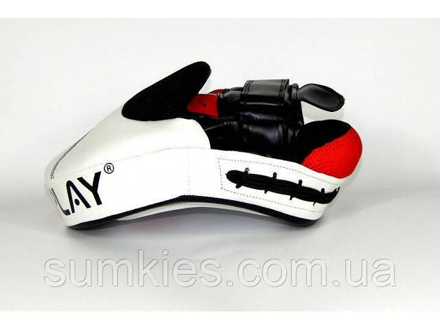 Лапы боксерские PowerPlay 3042 черно-белые PU [пара] - Фото 7