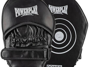 Лапи боксерські PowerPlay 3051 Чорні PU [пара]