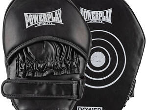 Лапи боксерські PowerPlay 3051 Чорні PU [пара]