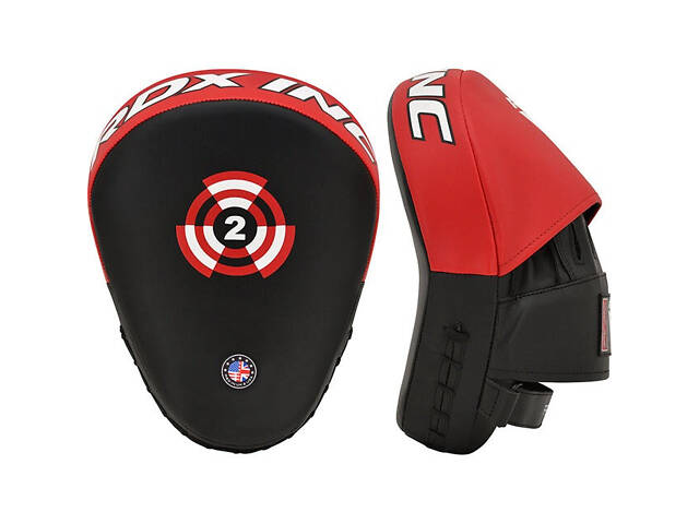 Лапи боксерські RDX T1 Curved Red/Black - Фото 3