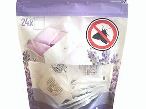 Лавандовые пакетики репелленты Deliplus от моли для гардероба с ароматом лаванды 24 шт. Bosque Verde Lavanda