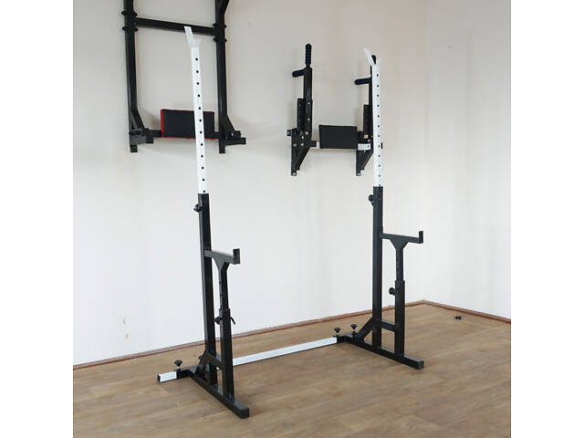 Лавка 090 + Стійки зі страхувальними упорами UM 0150 + штанга з металевими дисками 75 кг RN-Sport - Фото 4