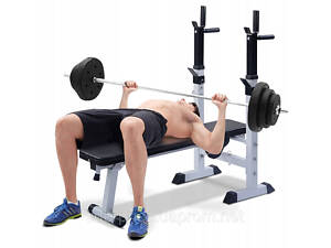 Лавка для жиму 3 в 1 WCG 2020 + Штанга + Гантелі Набір Premium 110 кг + Гиря 16 кг в Подарунок, Оригінал!
