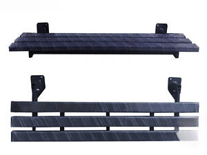 Лавка подвесная выдерживает 300кг, из ПВХ на металлическом каркасе 1300х180з404мм. Чёрный