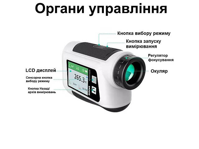 Лазерный дальномер до 1500 метров с LCD экраном Nohawk NP-1500А, 10 режимов измерений - Фото 3