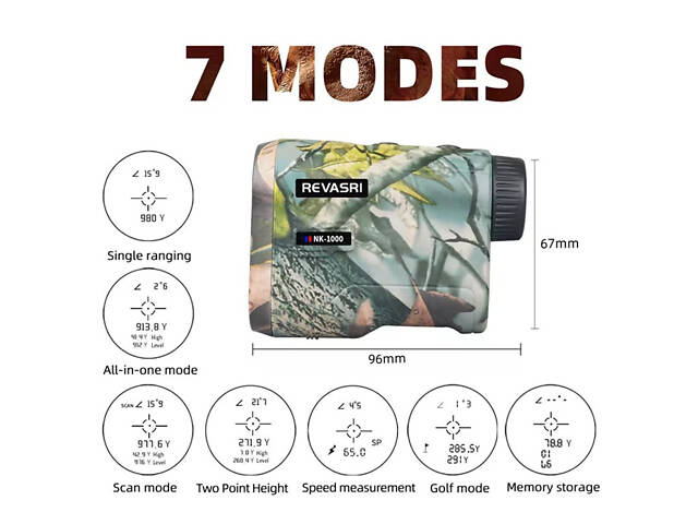 Лазерный дальномер профессиональный до 1000 метров Revasri NK-1000 с измерением угла - Фото 3