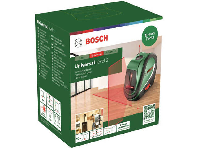 Лазерний нівелір Bosch UniversalLevel2, до 10м, 0.5мм/м, 0.46кг (0.603.663.802) - Фото 4