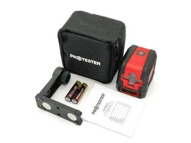 Лазерний нівелір Protester 2 лінії, 1H/1V червоний промінь (LL102R) - Фото 3