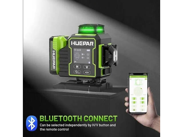 Лазерний рівень нівелір Huepar W04CG Premium 4D 16 ліній з приймачем Huepar LR5RG (2860611358) - Фото 3