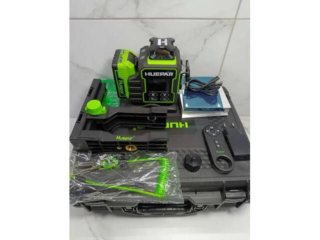 Лазерний рівень нівелір Huepar W04CG Premium 4D 16 ліній з приймачем Huepar LR5RG (2860611358) - Фото 4