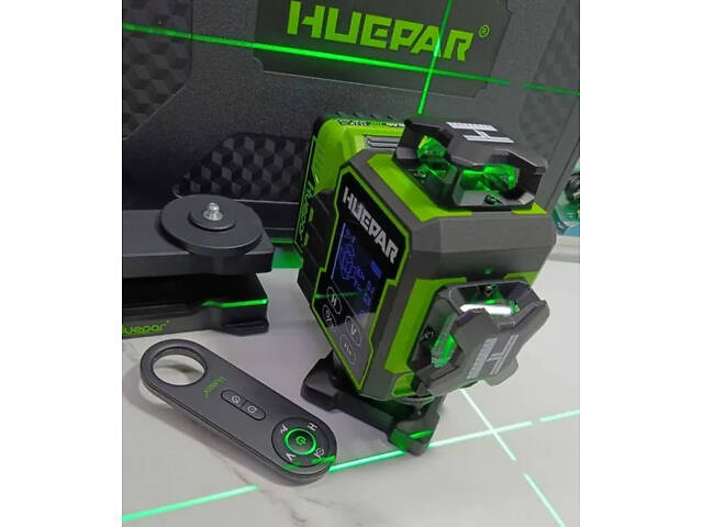 Лазерний рівень нівелір Huepar W04CG Premium 4D 16 ліній з приймачем Huepar LR5RG (2860611358) - Фото 6
