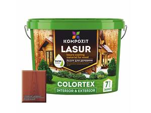 Лазур для деревини COLORTEX, 0,9 л, Напівглянцевий, Червоне дерево