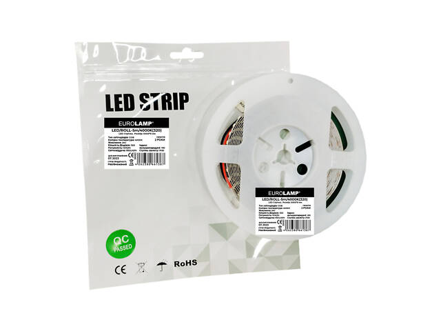 LED Лента COB 320 диодов 10W 24V 950lm 4000K [4262380661387] LED/ROLL-5m/4000K(320) EUROLAMP - Фото 1