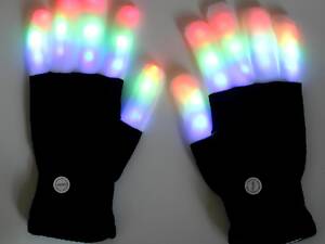 Світлодіодні дитячі рукавички Led RESTEQ 17*11см, Яскраві в темряві різнокольорові рукавички мигають 6 режимами.