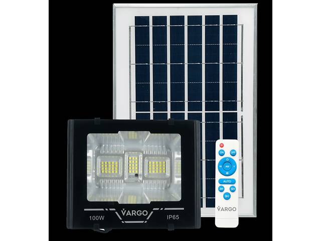 LED прожектор на сонячній батареї 100W, Vargo (V-117924)