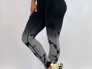 Легінси спортивні Gradient Marble Push Up S M L сірий