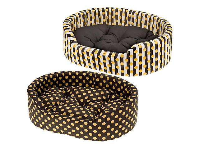 Лежак - ліжко для собак і кошек Ferplast Dandy C (Ферпласт Денди С) 80 x 55 x h 20 cm - DANDY C 80, Чорний з білим. - Фото 2