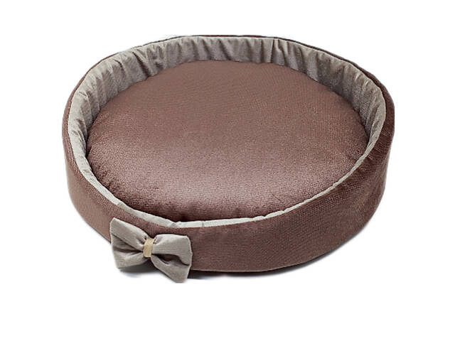 Лежак для котів і собак Софі круглий No1 30х10 см коричневий - Фото 1