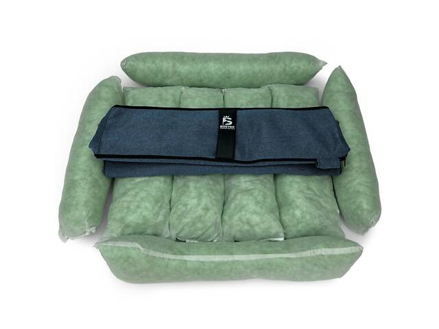 Лежак для собак і котів EGO Bosyak Рогожка M 75x65 Синій (місце для сну для собак і котиків) - Фото 10