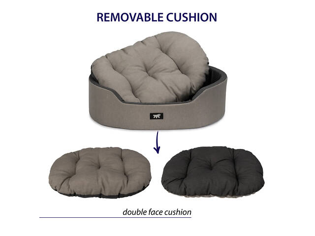 Лежак - ліжко для собак і кошек Ferplast Dandy C Colour (Ферпласт Денди С Колор) 95 x 60 x h 23 cm - 95, Коричневий - Фото 4