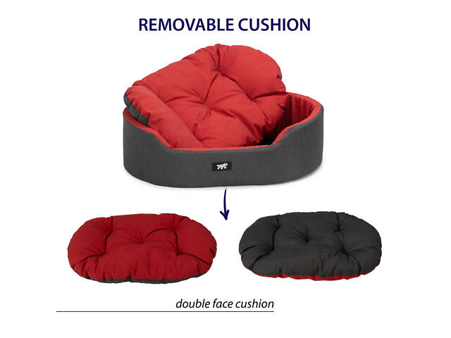 Лежак - ліжко для собак і кошек Ferplast Dandy C Colour (Ферпласт Денди С Колор) 110 x 70 x h 23 cm - 110, Червоний. - Фото 4