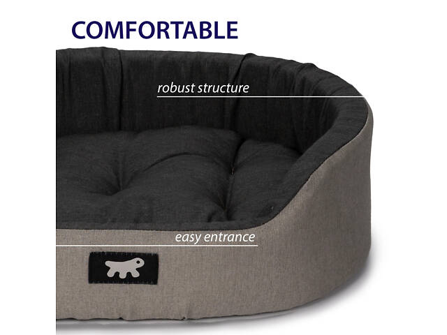 Лежак - ліжко для собак і кошек Ferplast Dandy C Colour (Ферпласт Денди С Колор) 95 x 60 x h 23 cm - 95, Коричневий - Фото 5