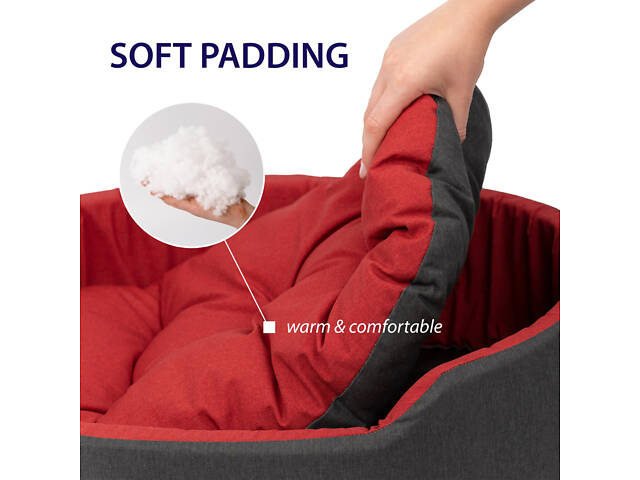 Лежак - ліжко для собак і кошек Ferplast Dandy C Colour (Ферпласт Денди С Колор) 110 x 70 x h 23 cm - 110, Червоний. - Фото 7
